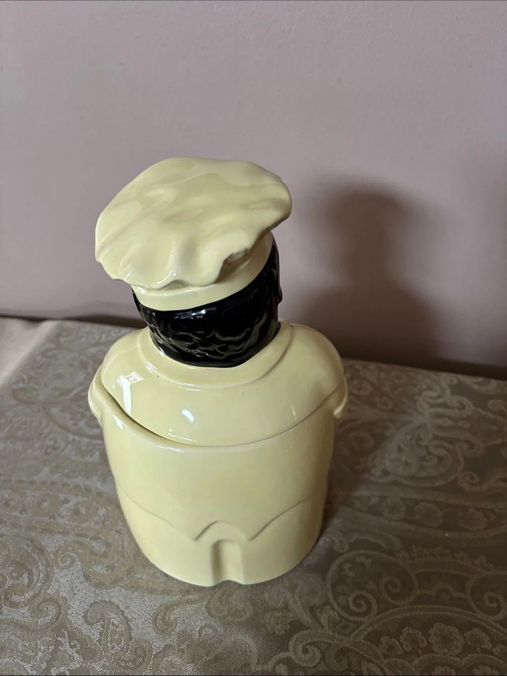 Yellow and Black Ceramic Chef Cookie Jar - Cooky Design